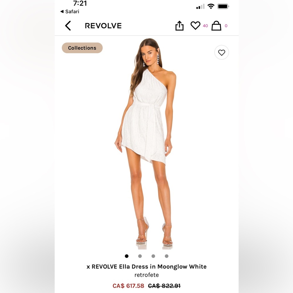 Retrofits x Revolve Ella Dress Moonglow White Sz M